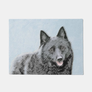Schipperke Painting - Cute Original Dog Art Deurmat