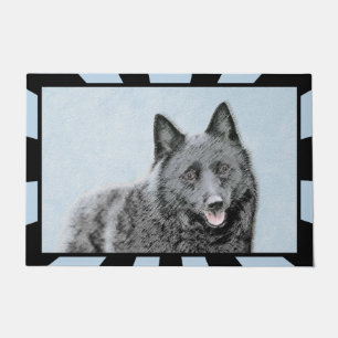 Schipperke Painting - Cute Original Dog Art Deurmat