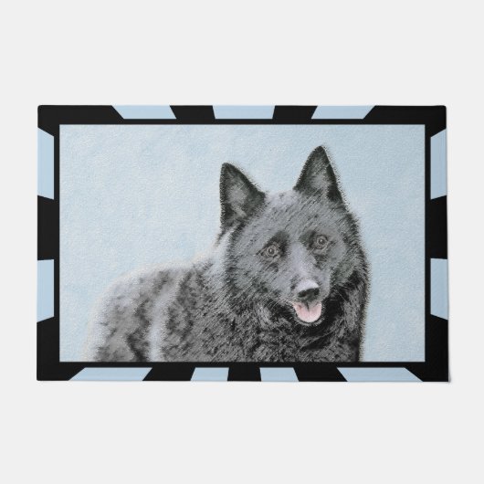 Schipperke Painting - Cute Original Dog Art Deurmat (Voorkant)