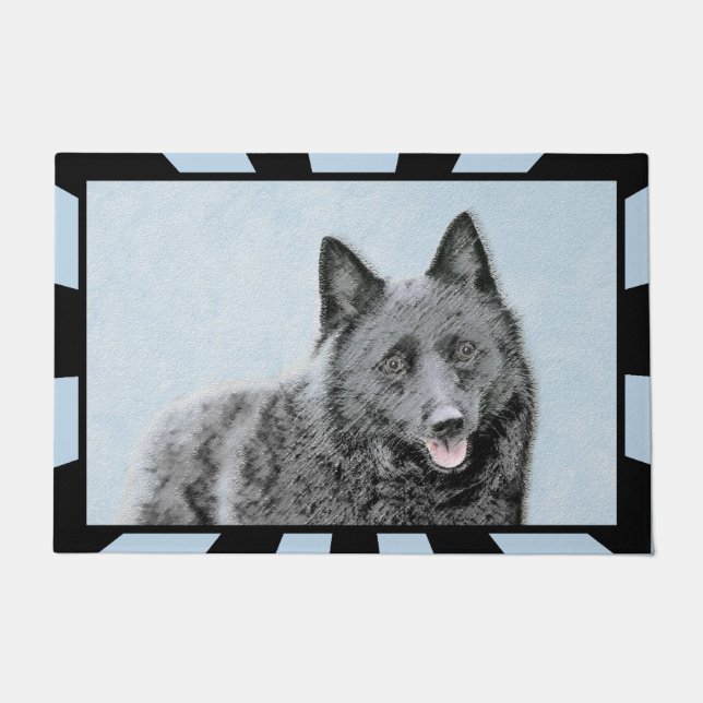 Schipperke Painting - Cute Original Dog Art Deurmat (Voorkant)