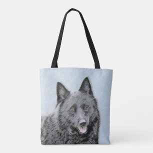 Schipperke Painting - Cute Original Dog Art Draagtas