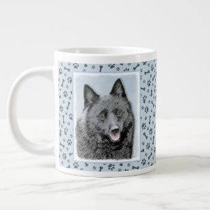 Schipperke Painting - Cute Original Dog Art Extra Grote Beker