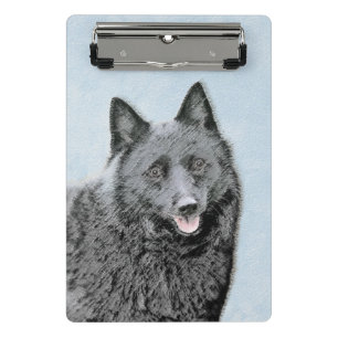 Schipperke Painting - Cute Original Dog Art Mini Klembord