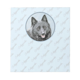 Schipperke Painting - Cute Original Dog Art Notitieblok
