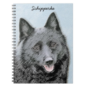 Schipperke Painting - Cute Original Dog Art Notitieboek