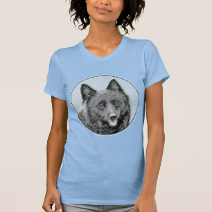 Schipperke Painting - Cute Original Dog Art T-shirt
