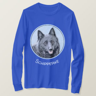 Schipperke Painting - Cute Original Dog Art T-shirt