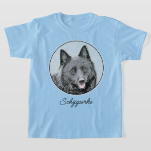 Schipperke Painting - Cute Original Dog Art T-shirt