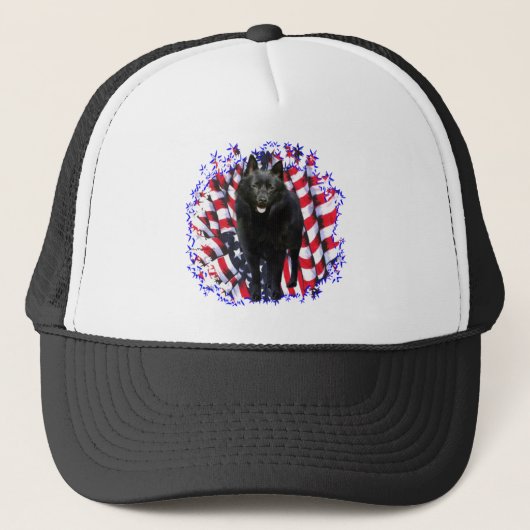 Schipperke Patriot Trucker Pet (Voorkant)