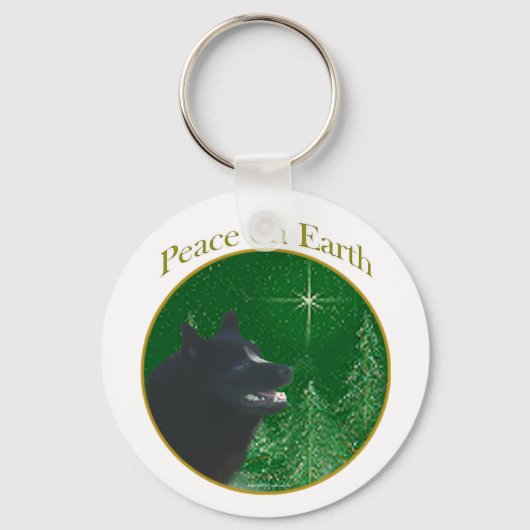 Schipperke Peace Sleutelhanger (Voorkant)