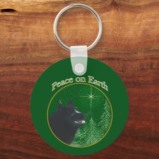 Schipperke Peace Sleutelhanger (Achterkant)