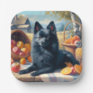 Schipperke Puppy Schilderij Papieren Bordje