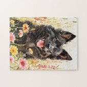 Schipperke Puzzle – Watercolor Jigsaw for Dog Fans (Horizontal)