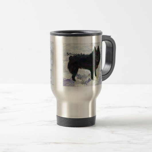 Schipperke reismodebok reisbeker (Voorkant rechts)