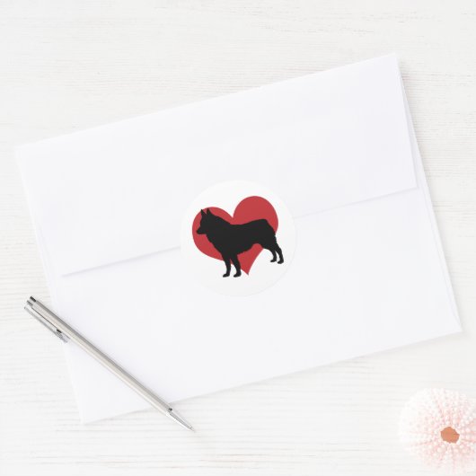 Schipperke Ronde Sticker (Envelop)