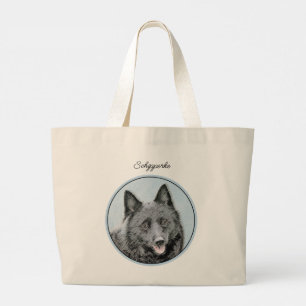 Schipperke Schilderen Zwart Schattige Originele Ho Grote Tote Bag