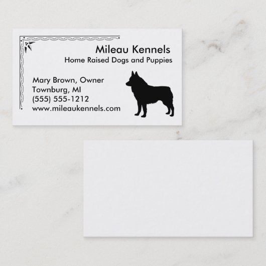 Schipperke Silhouette Visitekaartje (Voorkant / Achterkant)