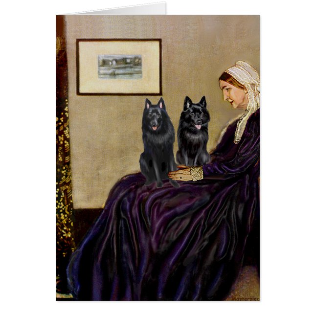 Schipperkes (twee) - Whiskeraars Moeder (Voorkant)