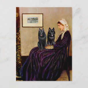 Schipperkes (twee) - Whiskeraars Moeder Briefkaart