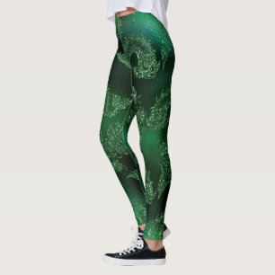 schitter de blauwe gouden groene meermin van het leggings