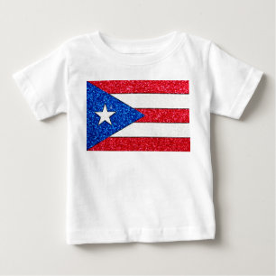 Schitter het shirt van het de vlagbaby van Puerto