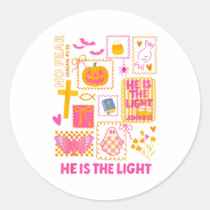 Schitter Met Het Licht Van Jezus Christelijk Hallo Ronde Sticker