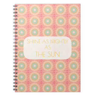 Schitter straal als de zon Positieve Quote Mandala Notitieboek