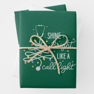 Schitter straal als een kerstnachtverpleegster Ker Inpakpapier Vel