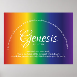 Schitterend bijbelcitaat Regenboogstripes Poster