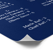 Schitterend blauw alfabetisch zeeschema poster (Hoek)