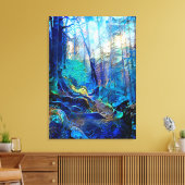 Schitterend blauw bos Stretched Canvas (Insitu (Woonkamer))