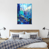 Schitterend blauw bos Stretched Canvas (Insitu (Slaapkamer))