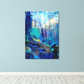 Schitterend blauw bos Stretched Canvas Afdruk (Insitu (Houten vloer))