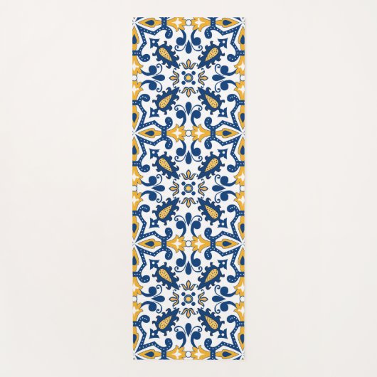 💙 Schitterend blauw en geel Azulejos, Yoga Ma Yogamat (Voorkant)