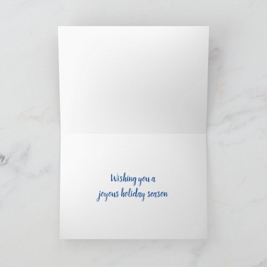 Schitterend blauw en wit Snowflake design Feestdagen Kaart (Binnen)