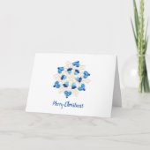 Schitterend blauw en wit Snowflake design Feestdagen Kaart (Voorkant)