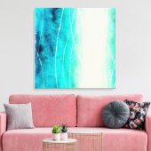Schitterend blauw, groen geschilderd zee canvas af (Insitu (Woonkamer))