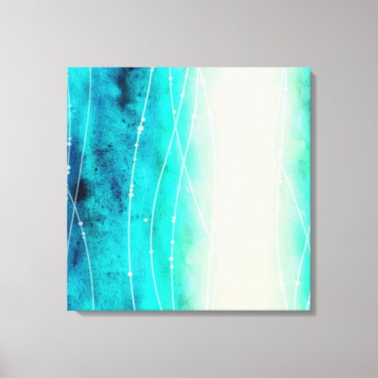 Schitterend blauw, groen geschilderd zee canvas af (Voorkant)