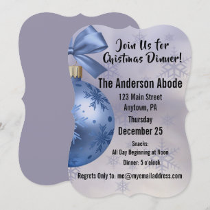 Schitterend blauw Ornament met een zijderend lint Kaart