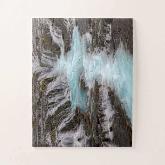 Schitterend blauw waterval in IJsland Legpuzzel (Verticaal)