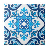 💙 schitterend blauw - witte Azulejos X, keramisch Tegeltje (Voorkant)