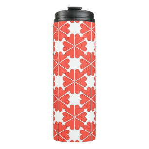 Schitterend cartoon wenskaart met kleurrijke doors thermosbeker