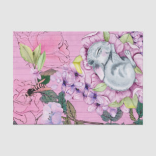 Schitterend Cute Slapende Baby Rabbit Tissuepapier