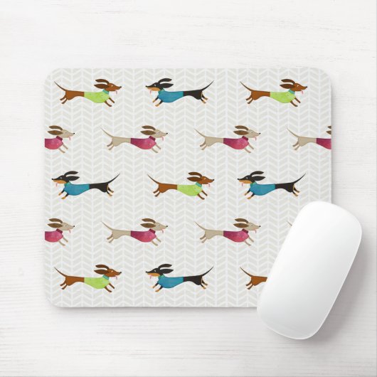 Schitterend Dachshund-patroon Muismat (Met muis)