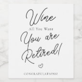 Schitterend Elegant Retirement Gift Wine Label Wijn Etiket (Enkel label)