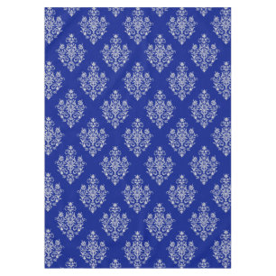 Schitterend en stijlvol Damaspatroon op kobalt Blu Tafelkleed