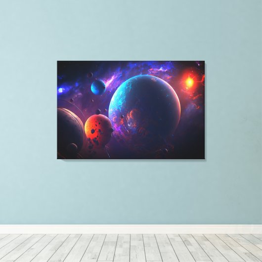Schitterend galaxy buitenruimte kosmische universu canvas afdruk (Insitu (Houten vloer))