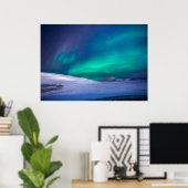 Schitterend gebied van Aurora Borealis Poster (Thuiskantoor)