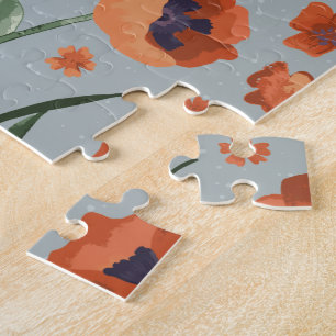 Schitterend handschilderd Oranje bladerbloempatroo Legpuzzel