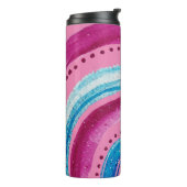 Schitterend helder roze regenboogontwerp thermosbeker (Gedraaid links)